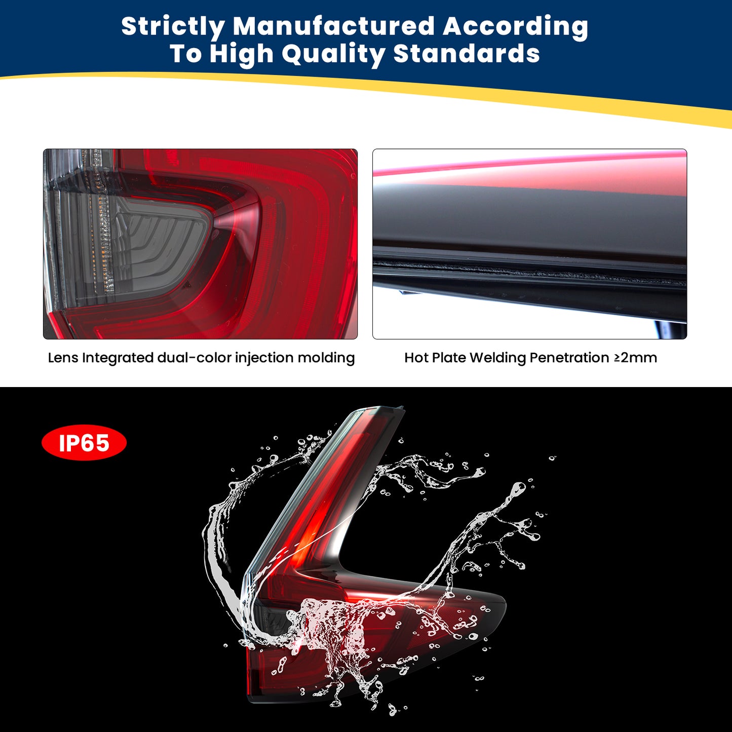 YEWISE LED Tail Light Assembly for 2020-2022 Honda CR-V – Passenger Side (Right, Outer / Body-Mounted), Full LED with DRL + Brake + Turn Signal + Side Marker, Direct OEM Replacement (OEM# 33500-TLA-A21), DOT Compliant
