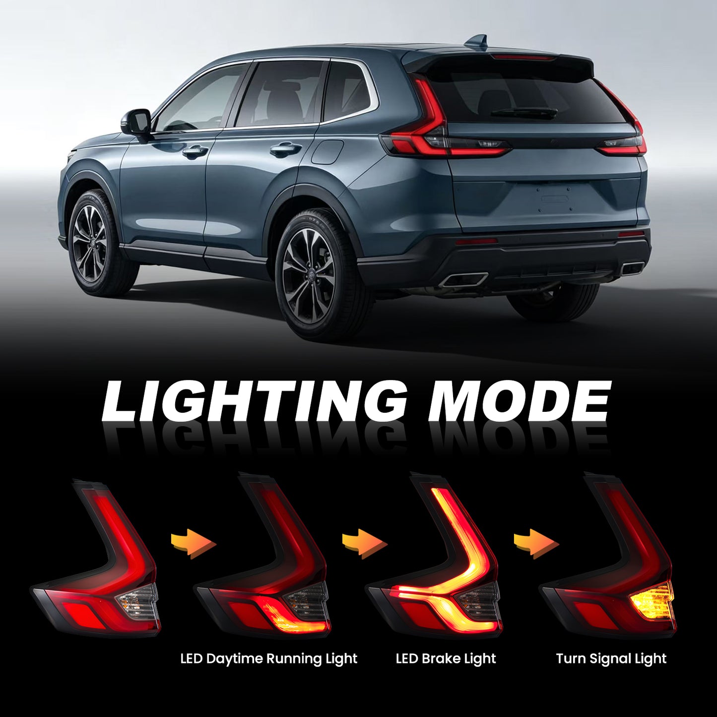 YEWISE LED Tail Light Assembly for 2023-2025 Honda CR-V – Driver Side (Left, Outer / Body-Mounted), LED DRL + Brake Light + Turn Signal, Direct OEM Replacement (OEM# 33550-3A0-A11), DOT Compliant