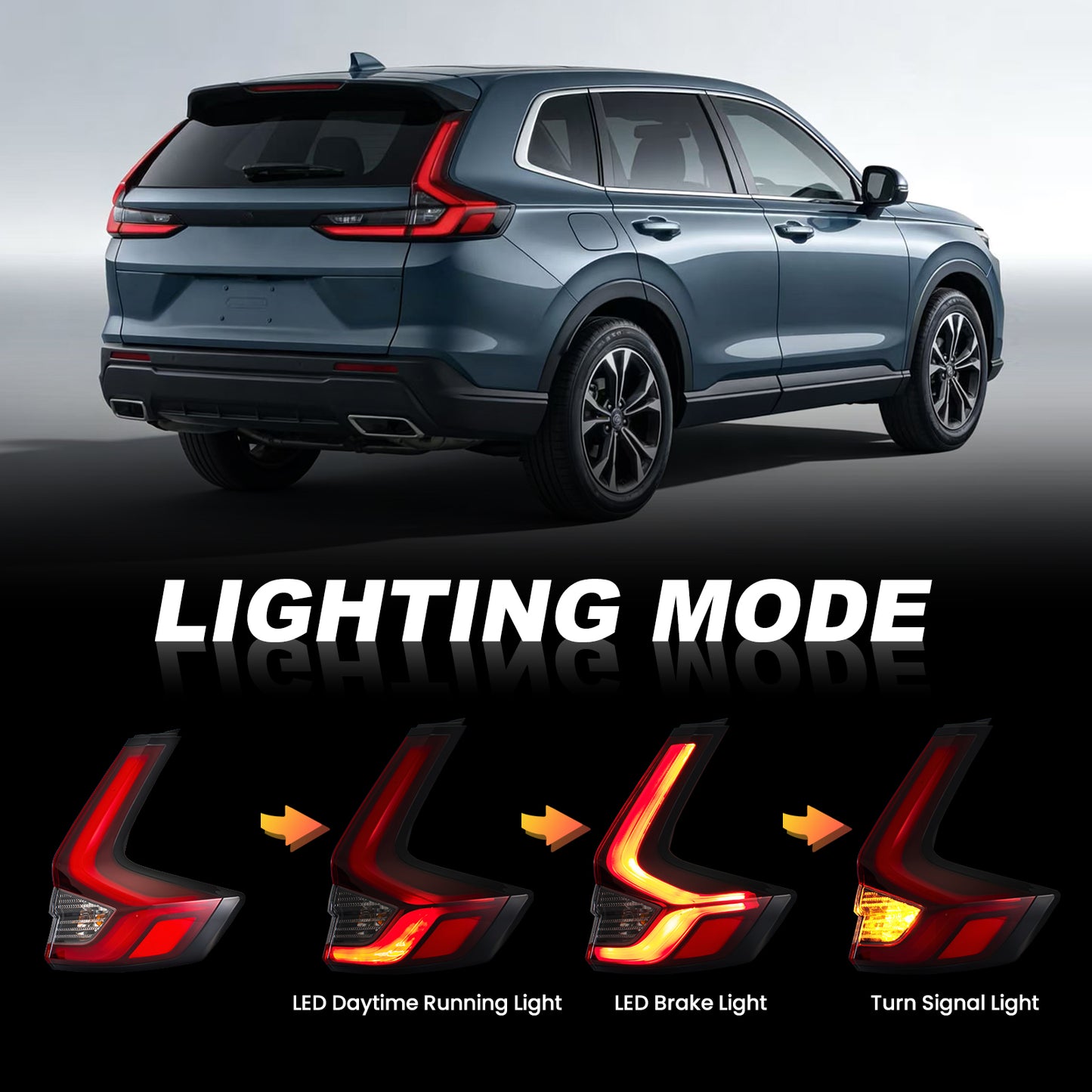YEWISE LED Tail Light Assembly for 2023-2025 Honda CR-V – Passenger Side (Right, Outer / Body-Mounted), LED DRL + Brake Light + Turn Signal, Direct OEM Replacement (OEM# 33500-3A0-A01), DOT Compliant